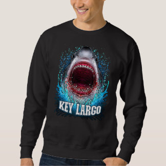 Key Largo Florida Vacation Great White Shark Beach Sweatshirt