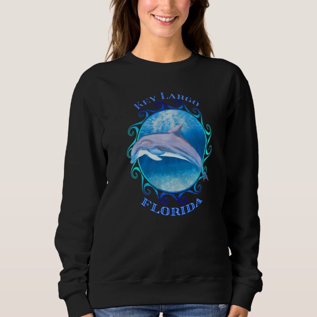 Key Largo Florida Vacation Souvenir Dolphin Sweatshirt (Front)