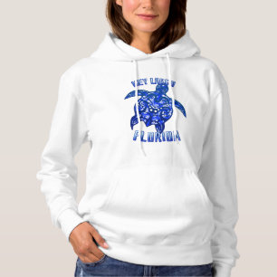 Key Largo Florida Vacation Tribal Turtle Hoodie