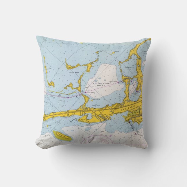 Key Largo nautical chart map Cushion (Front)