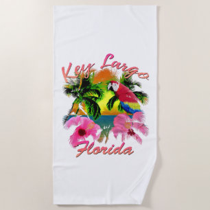 Key Largo Trop Rock Music Beach Towel