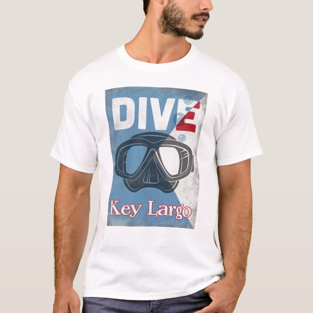 Key Largo Vintage Scuba Diving Mask T-Shirt (Front)