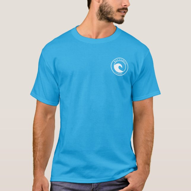 Key Largo White Ocean Wave Circle Design T-Shirt (Front)