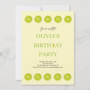 Key Lime Fruit Fresh Birthday Party Invitation