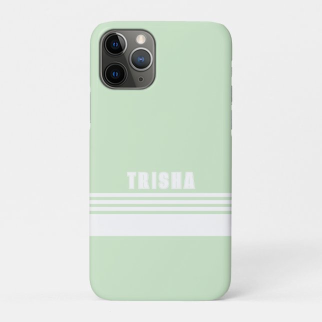 Key Lime Green modern preppy classic stripes Case-Mate iPhone Case (Back)