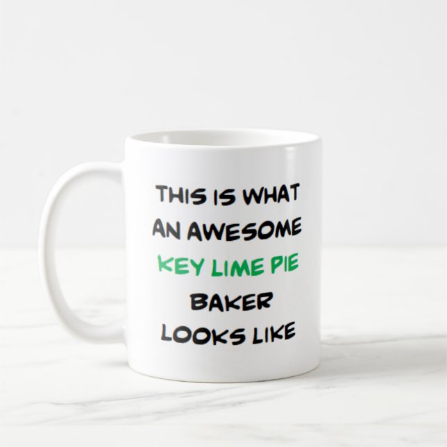 key lime pie baker, awesome coffee mug (Left)