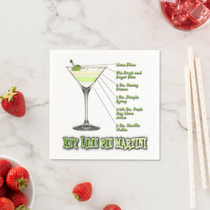 Key Lime Pie Martini Cocktail Recipe Art Napkin