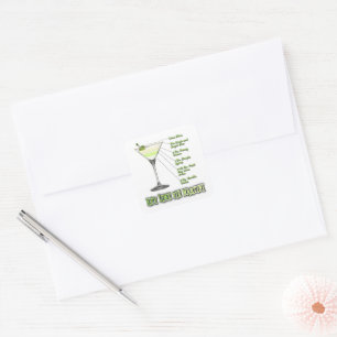 Key Lime Pie Martini Cocktail Recipe Art Square Sticker