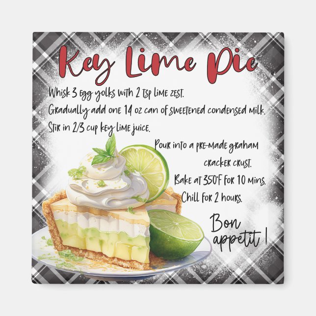 Key Lime Pie recipe Magnet (Front)