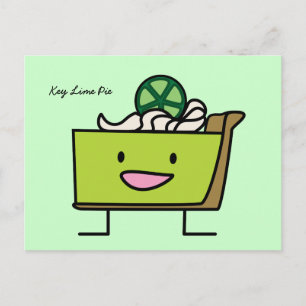 Key Lime Pie sour lemon tart dessert slice graham Postcard