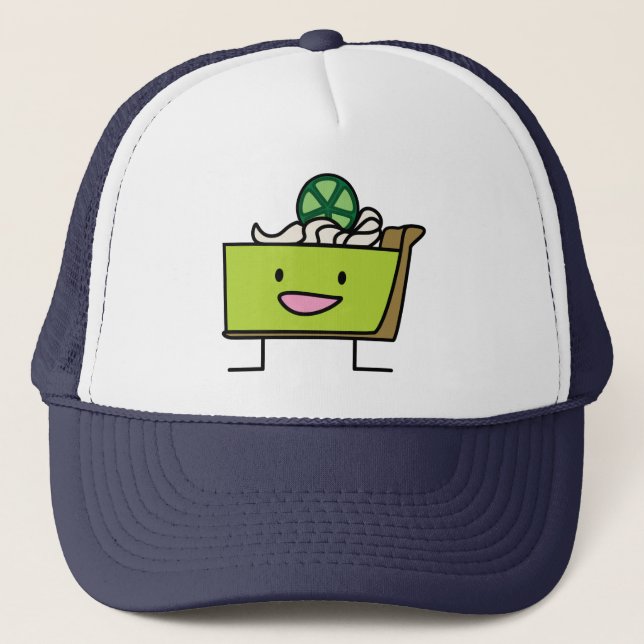 Key Lime Pie sour lemon tart dessert slice graham Trucker Hat (Front)