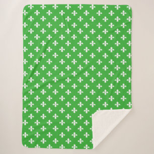 Key Lime Southern Cottage Fleur de Lys Sherpa Blanket