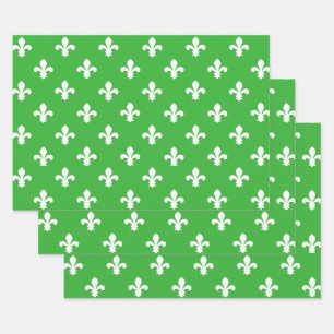 Key Lime Southern Cottage Fleur de Lys Wrapping Paper Sheet