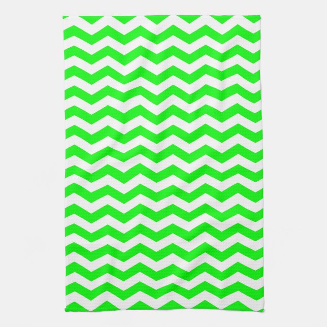 Key Lime Wave Chevron Tea Towel (Vertical)