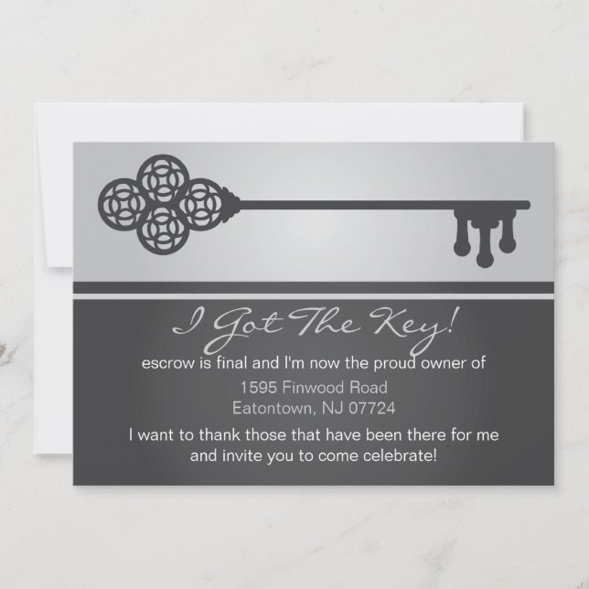 Key - New House Announcement Invitation (Front)