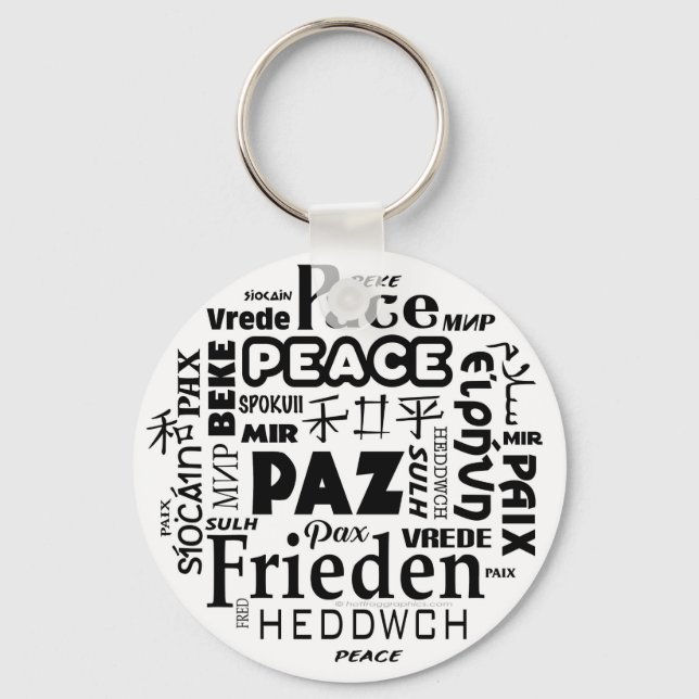 Key Ring with multi language peace design (Front)