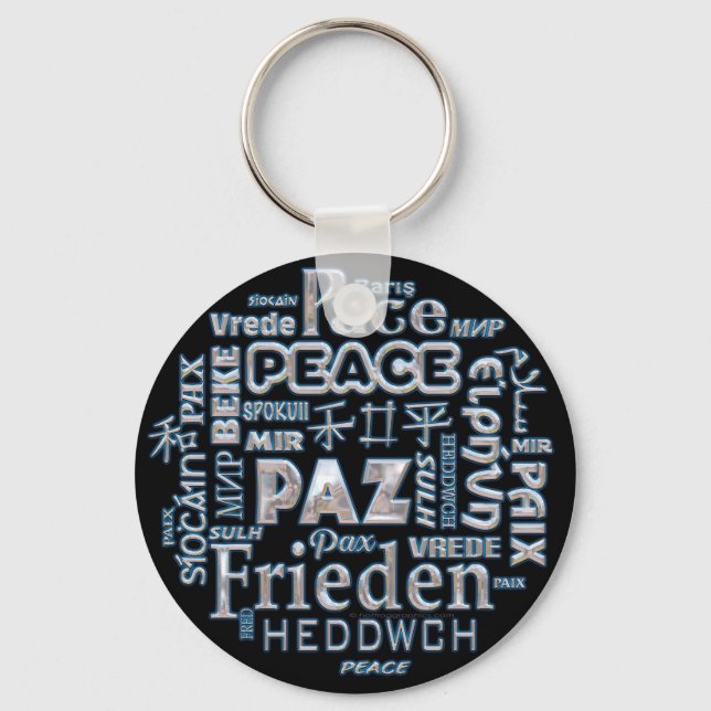Key Ring with multi language peace design (Front)