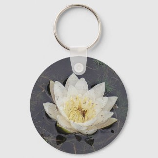 Key supporter white sea-rose bloom ring