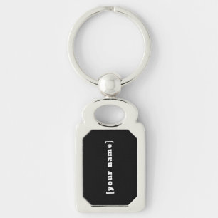Key tags black and white with your name key ring