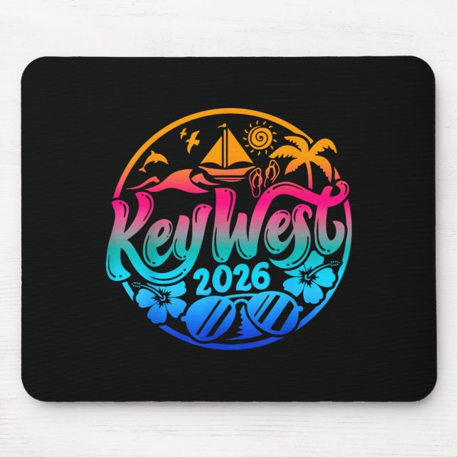 Key Tie Dye West 2026 Matching Summer Sunset Beach Mouse Mat (Front)