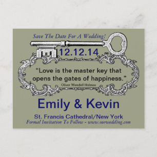 Key To My Heart Announcement Postcard