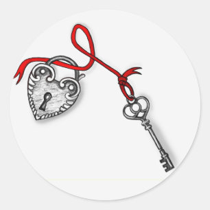 Key to my heart classic round sticker