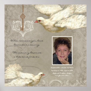 Key to my Heart Dove Bereavement Memorial Poster
