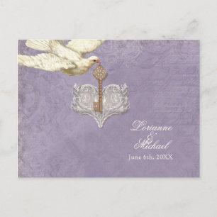 Key to my Heart, Doves RSVP Response Postcard