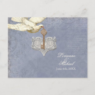 Key to my Heart, Doves RSVP Response Postcard
