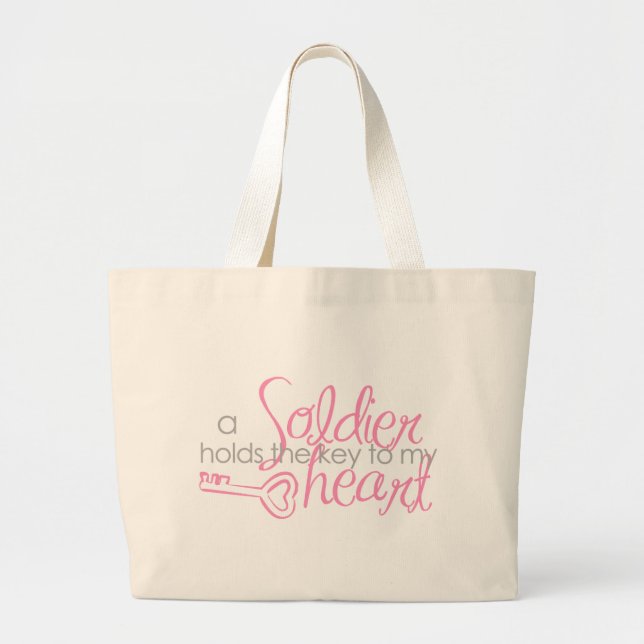 Key to my heart large tote bag (Front)