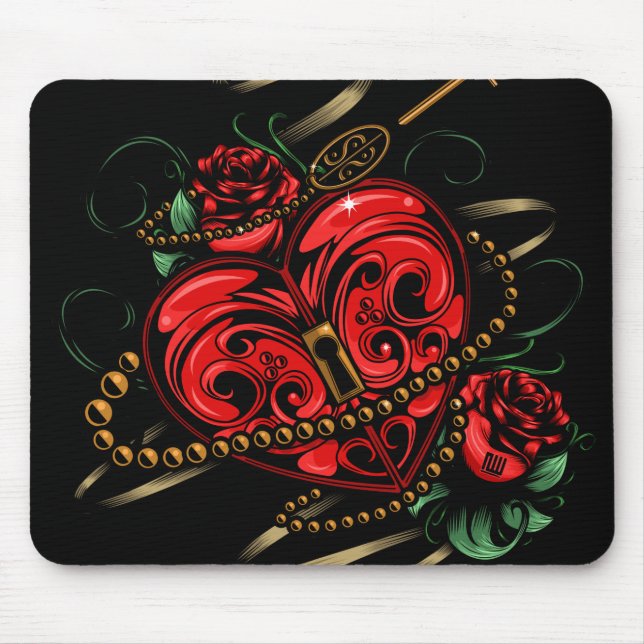 Key To My Heart Mouse Mat (Front)
