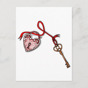 Key to my heart ~ Red Postcard