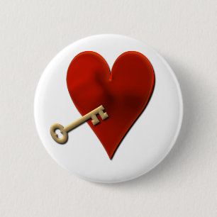 Key to My Heart Round Pin