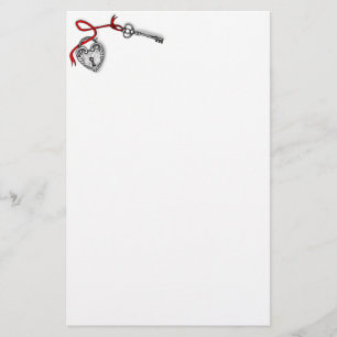 Key to my heart stationery