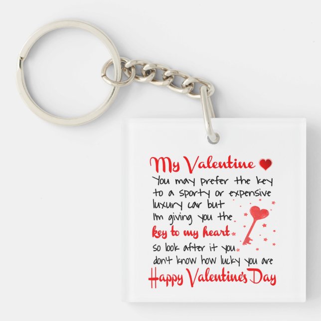   Key To My Heart Valentine's Day Gift Ring (Front)