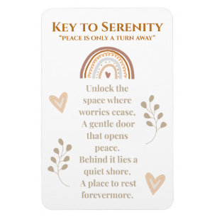 Key to Serenity Magnet – Inspirational Poem Design