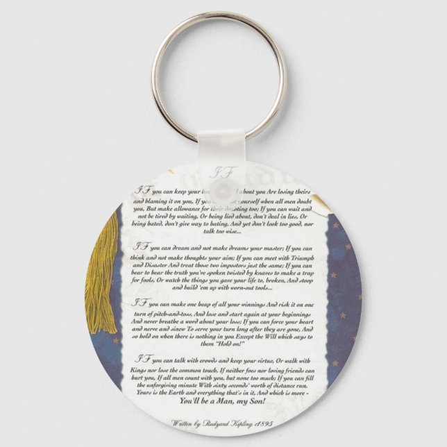 Key To The Future IF by Rudyard Kipling Key Ring (Front)