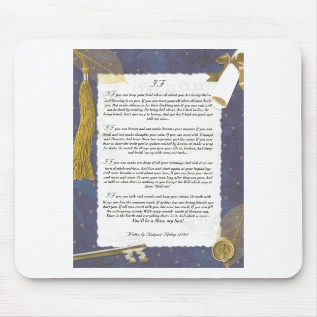 Key To The Future IF by Rudyard Kipling Mouse Mat (Front)