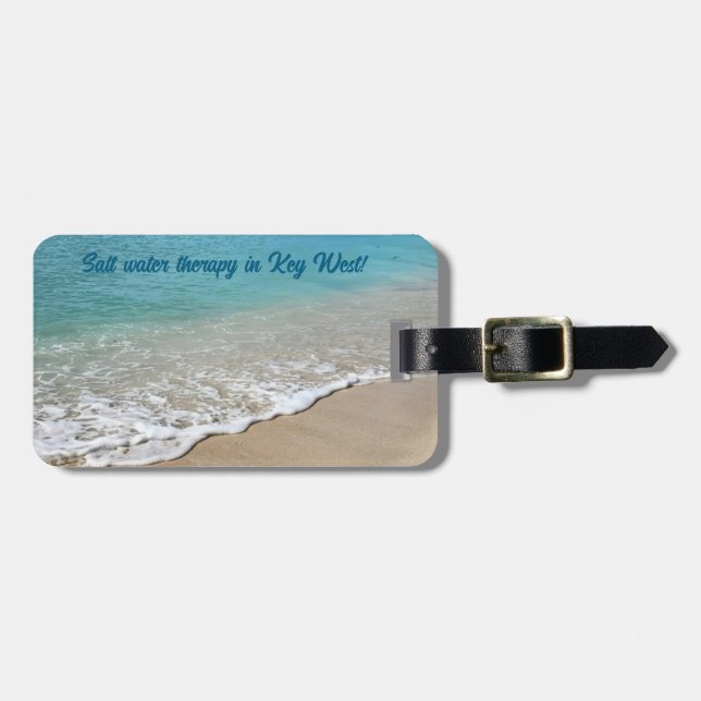 Key West beach scene luggage tag (Front Horizontal)