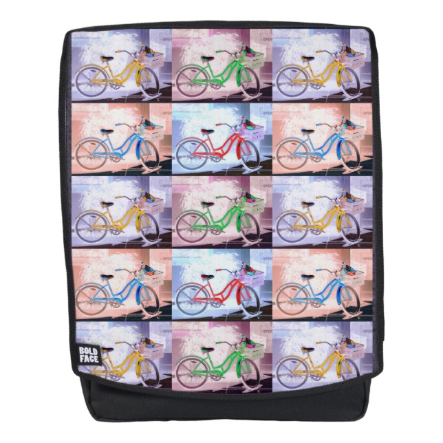 Key West Bicycle Pattern Backpack (Front)