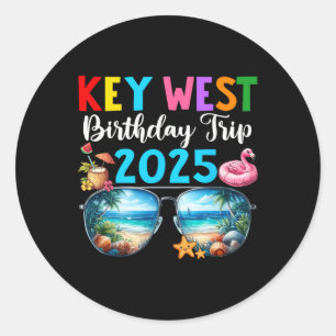 Key West Birthday Trip 2025 Matching Friends Group Classic Round Sticker