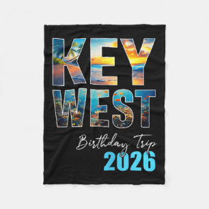 Key West Birthday Trip Vacation Fleece Blanket