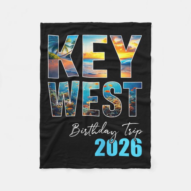 Key West Birthday Trip Vacation Fleece Blanket (Front)