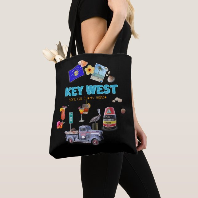 Key West Collage Tote Bag (Close Up)