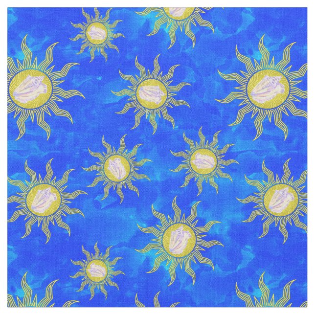 Key West Conch Republic Sun  Beach Fabric (Close Up)