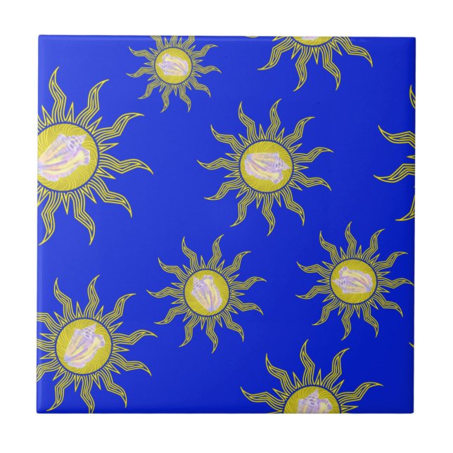 Key West Conch Republic Sun Summer Beach Tile (Front)
