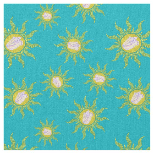 Key West Conch Republic Sun Summer  Fabric (Close Up)