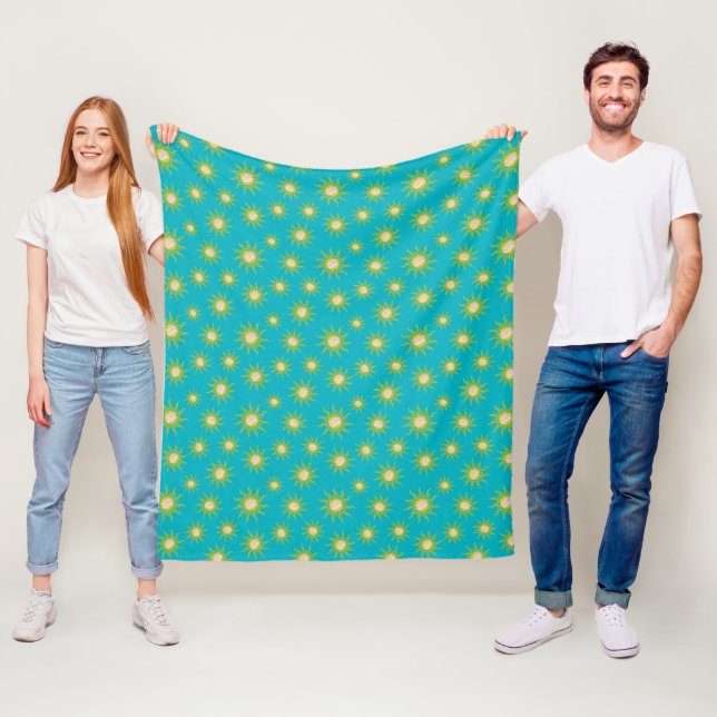 Key West Conch Republic Sun Summer Fleece Blanket (In Situ)
