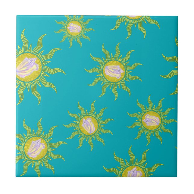Key West Conch Republic Sun Summer Tile (Front)