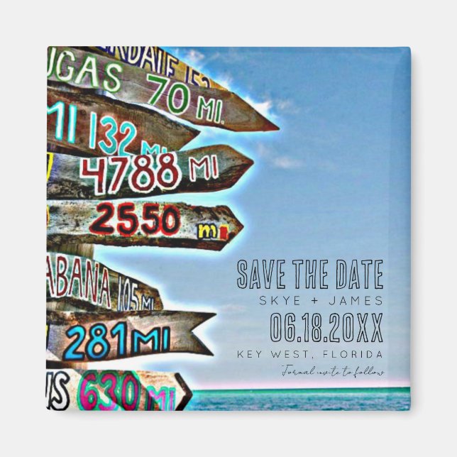Key West Destination Wedding Save the Date Magnet (Front)